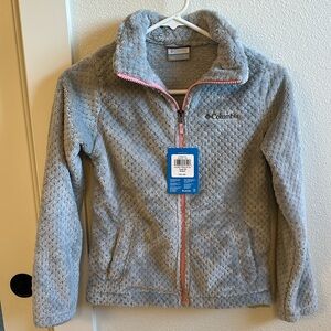 Columbia girls fire side Sherpa full zip gray nwt